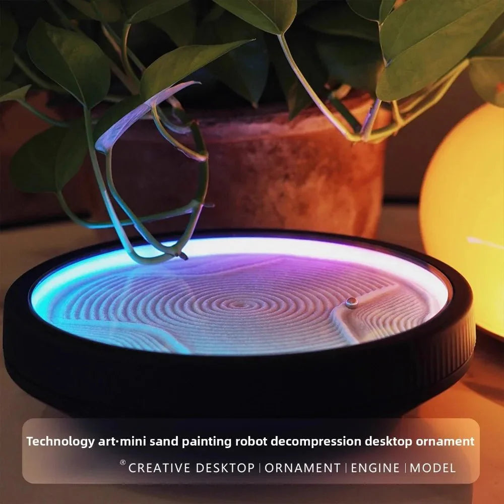 ZenSands Mini Desktop Sand Robot – Automatic Kinetic Sandscape - The Desktop "Infinite Zen" Machine - Quincelle.co
