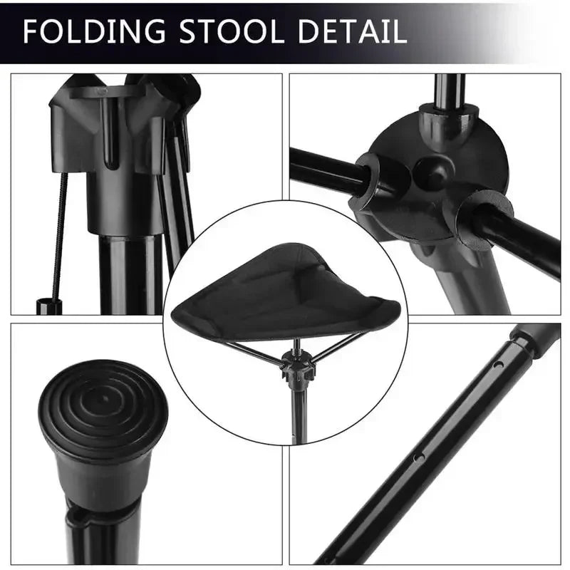 Portable Compact Folding Camping Chair – Ultralight Telescoping Seat Stick with Carry Bag 300 Lb Cap - Quincelle.co