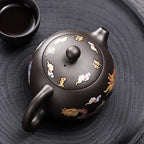 Hand-made Dragon & Phoenix Color-Changing Purple Clay Teapot | Tradition... — View 7