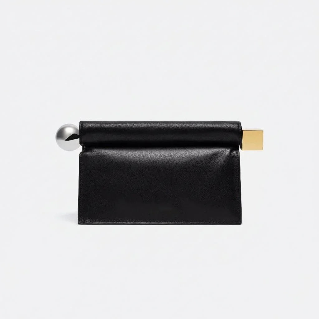 Nappa Leather Roll - Up Clutch Bag – Folding Chain Crossbody, Evening Shoulder Pouch, Designer Women's Party Bag - Quincelle.co