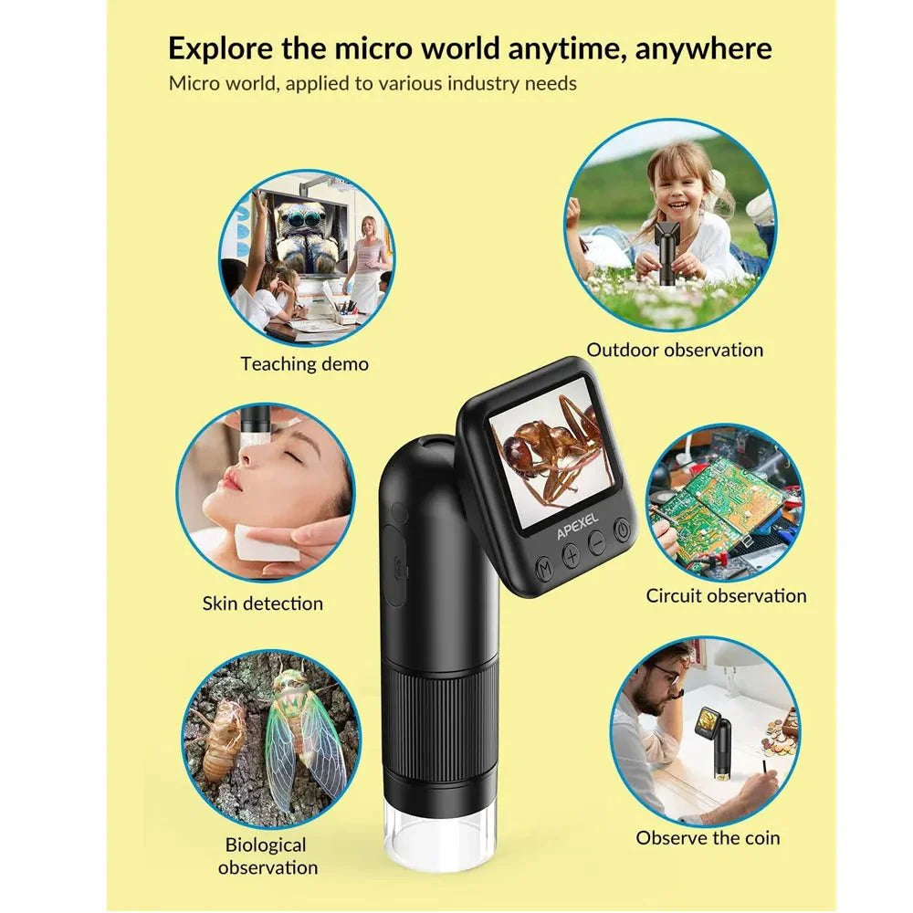 Premium Handheld 800X HD Digital Microscope with 2 Inch LCD Screen - Quincelle.co