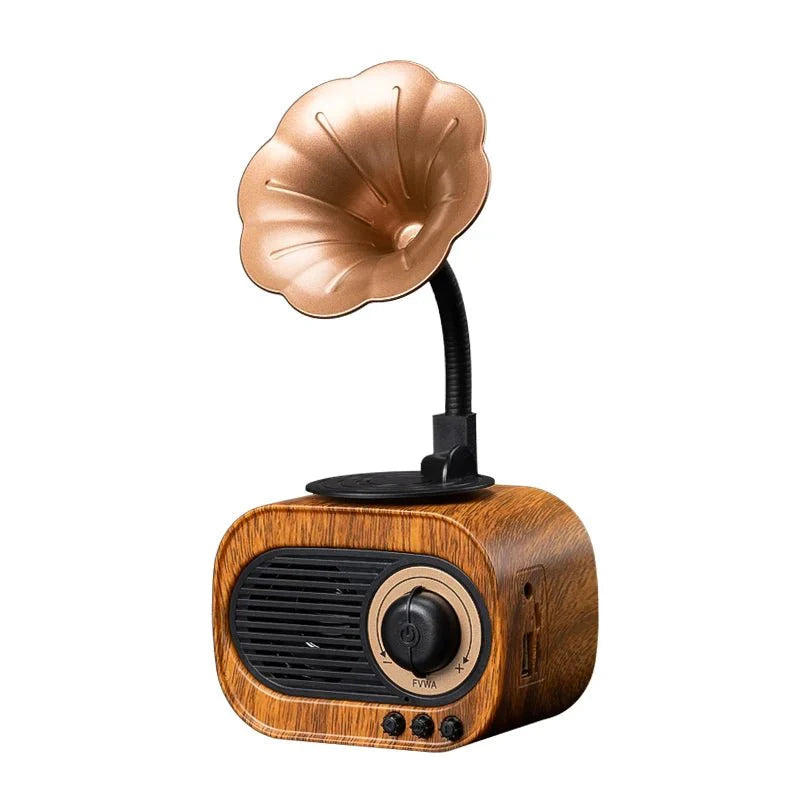 Retro Wood Bluetooth Speaker Portable Wireless Mini Speaker with FM Radi... — Gift Idea