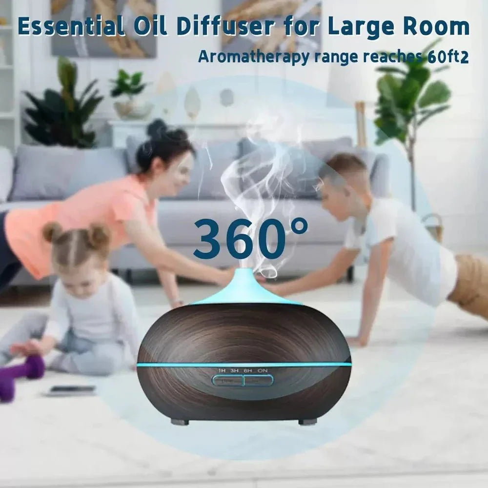 Essential Oil Diffuser 550ml Ultrasonic Aromatherapy Humidifier 4 Timer ... — View 2