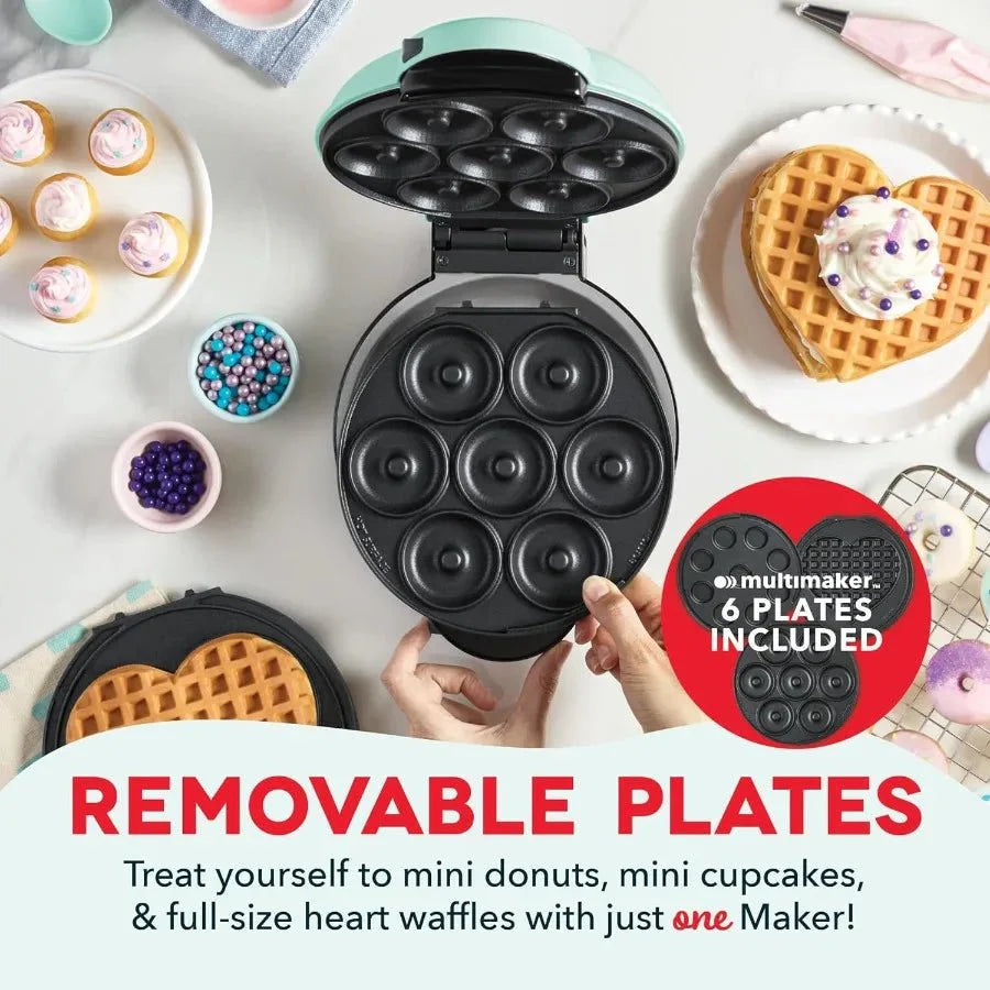 3-in-1 Mini Treat Maker System Donuts Cupcakes Heart Waffles Interchange... — View 2