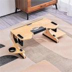 Wood Laptop Stand 360° Adjustable Foldable Portable Computer Desk Reclining Ergonomic 10 - 17" Natural - Quincelle.co