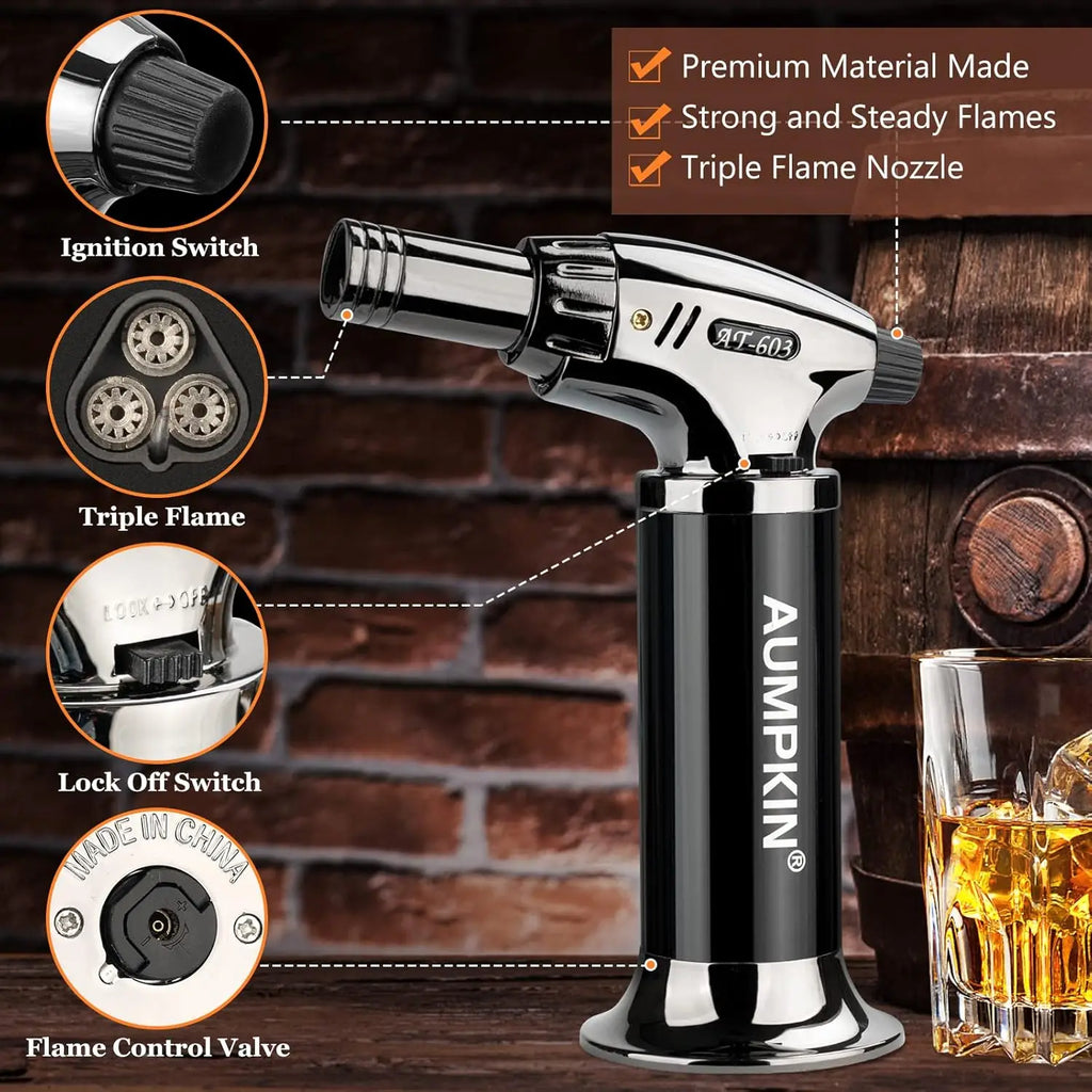 Cocktail Smoker Kit – Oak Smoke Top, Torch, 2 Glasses, 6 Wood Chips – Ol... — View 5