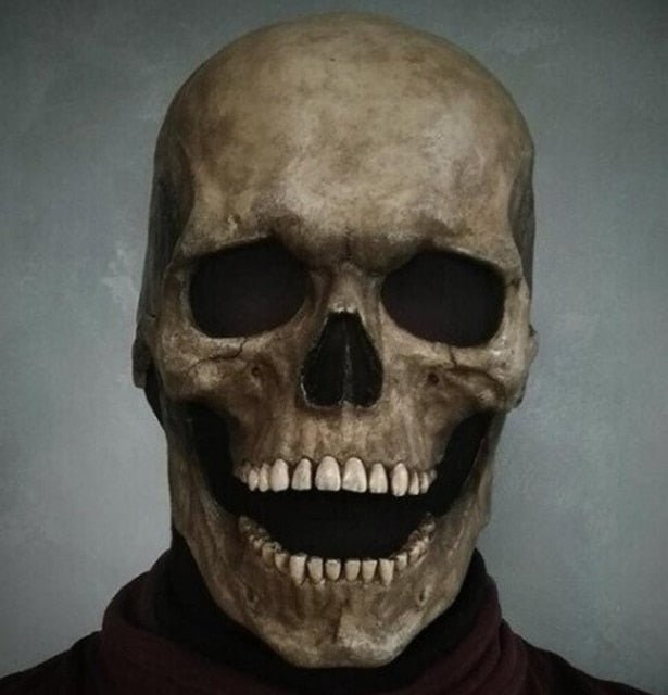 Halloween Movable Jaw Realistic Skull Mask - Best Full Head Latex Cospla... — View 15