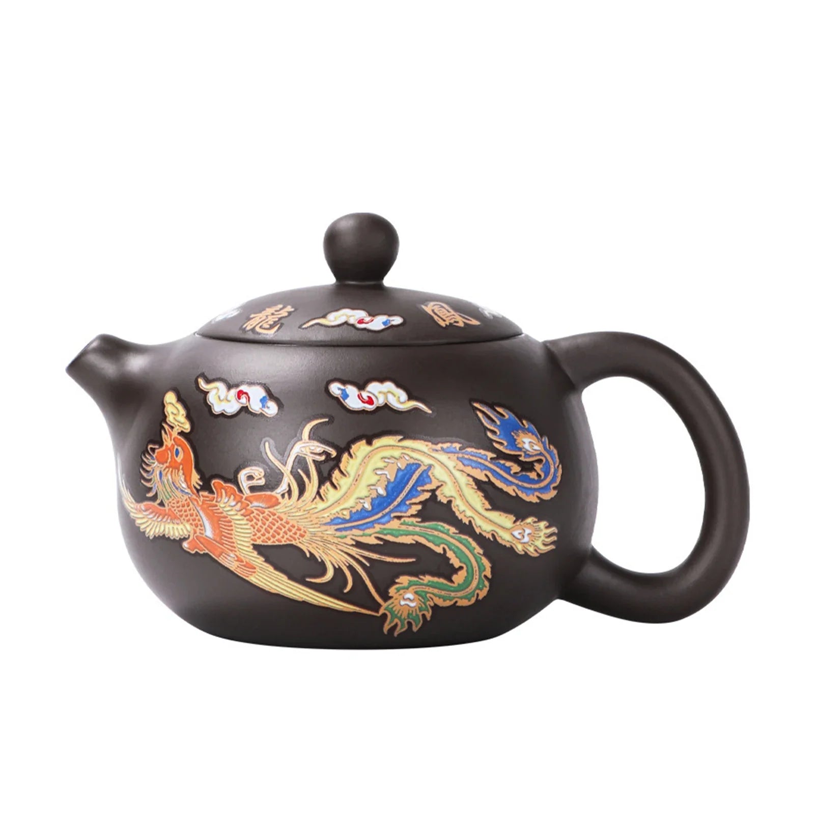 Hand-made Dragon & Phoenix Color-Changing Purple Clay Teapot | Tradition... — View 12