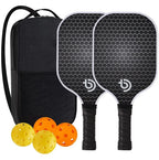 Pickleball Paddles Set 2 Graphite Carbon Fiber USAPA Approved Lightweight Indoor Outdoor All Ages Bag - Quincelle.co
