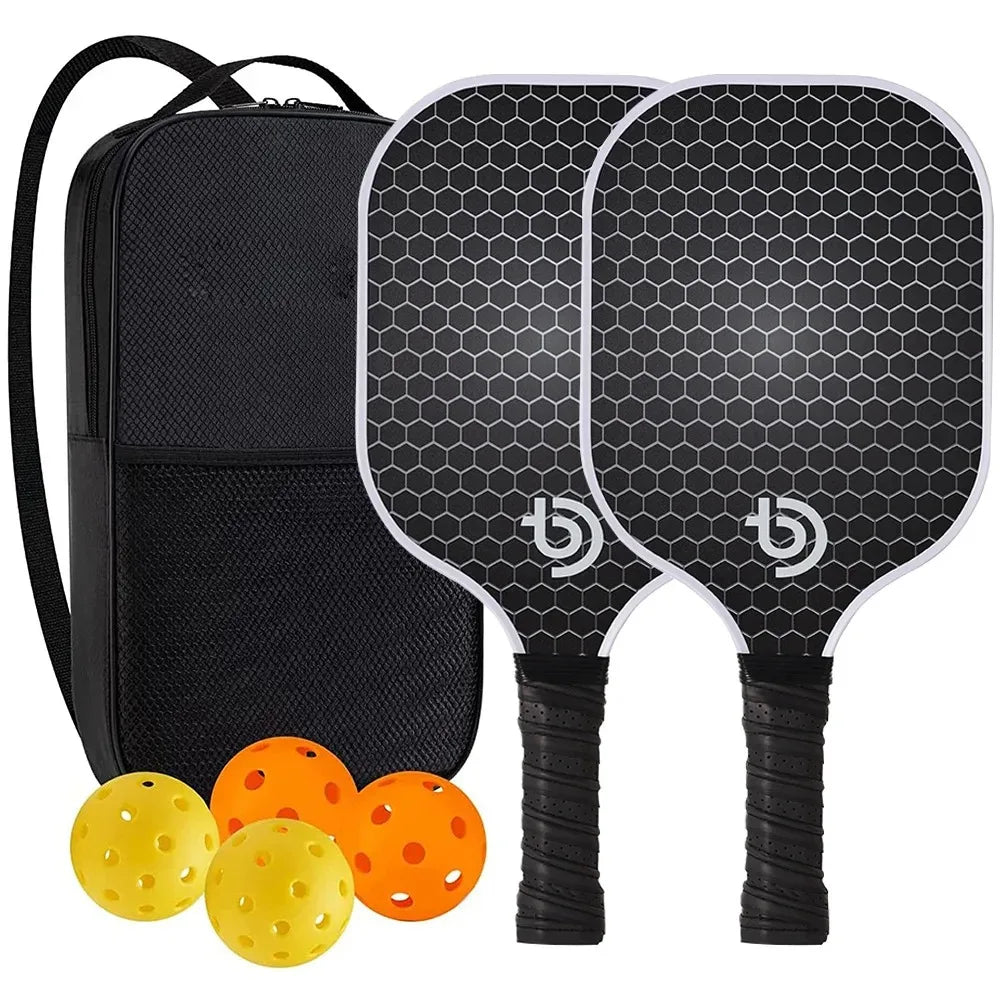 Pickleball Paddles Set 2 Graphite Carbon Fiber USAPA Approved Lightweight Indoor Outdoor All Ages Bag - Quincelle.co