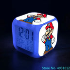 Anime Sonic Mario Bros Figure LED Alarm Clock 7-Color Touch Light Kids D... — View 8