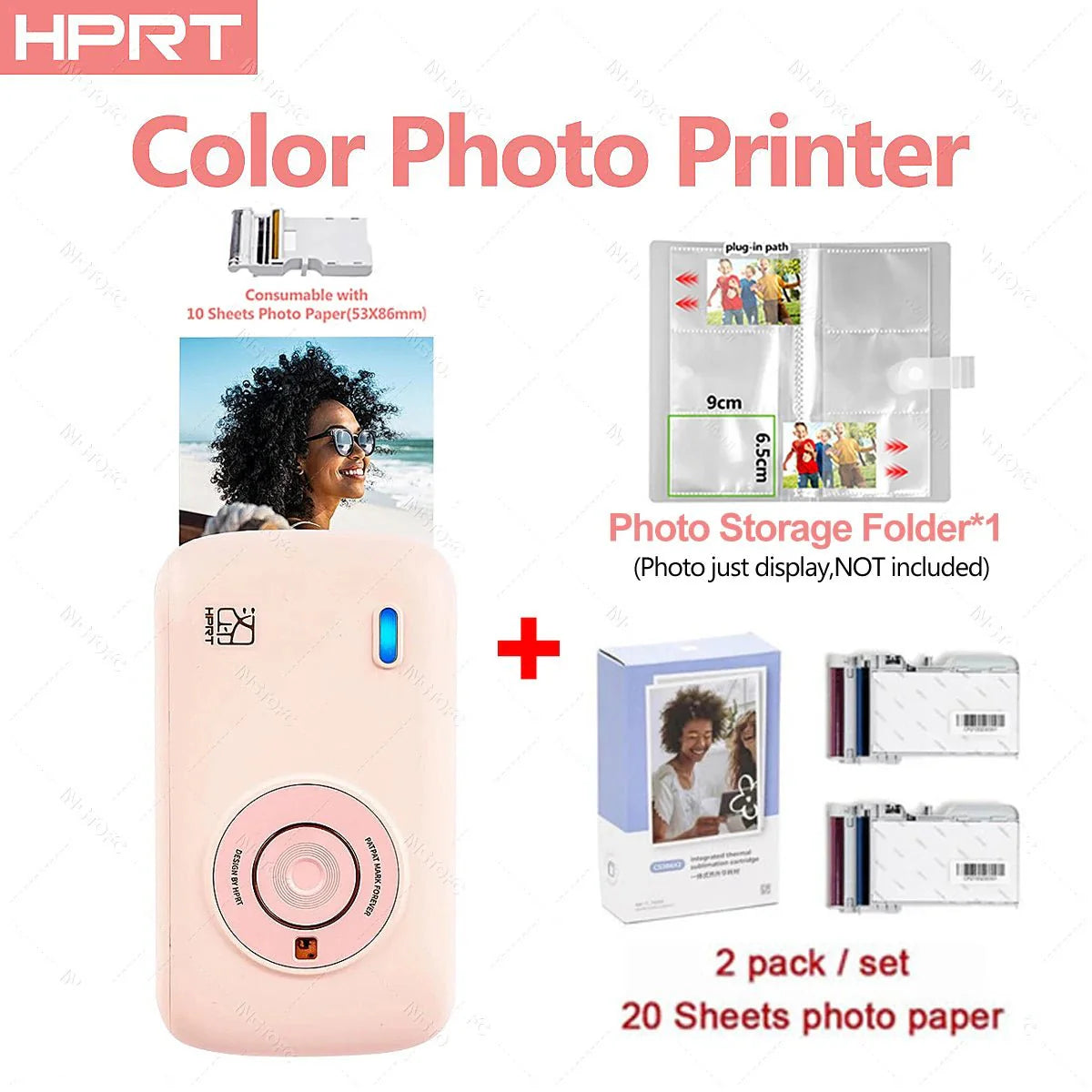 Portable Color Photo Printer 300DPI Wireless 2x3 Inch Travel Picture Pri... — View 7