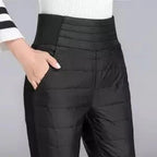 Winter Down Cotton Pencil Pants | Windproof High - Waist Warm Slim Trousers - Quincelle.co