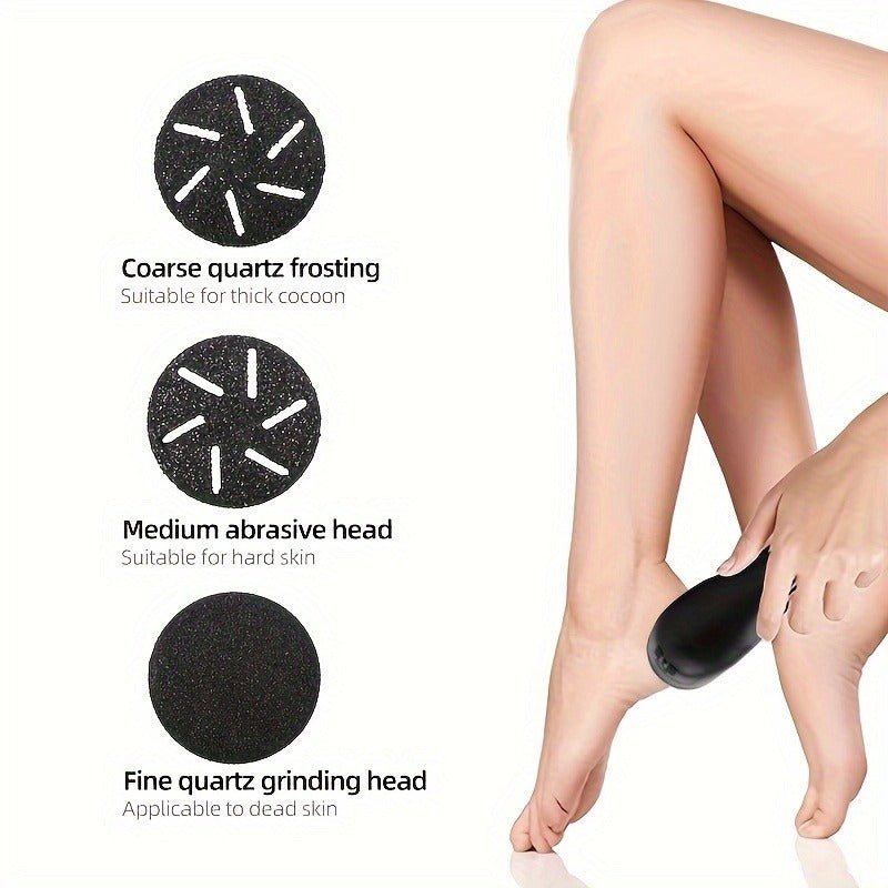 Professional Electric Foot Callus Remover – 3 Roller Heads, 2 - Speed, IPX6 Waterproof, USB Rechargeable - Quincelle.co