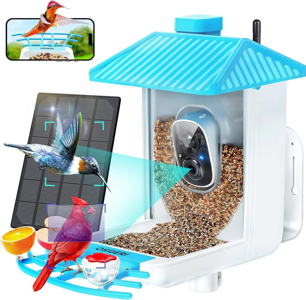 Smart Solar Bird Feeder with AI Camera HD WiFi Bird Watching Feeder Real... — Gift Idea