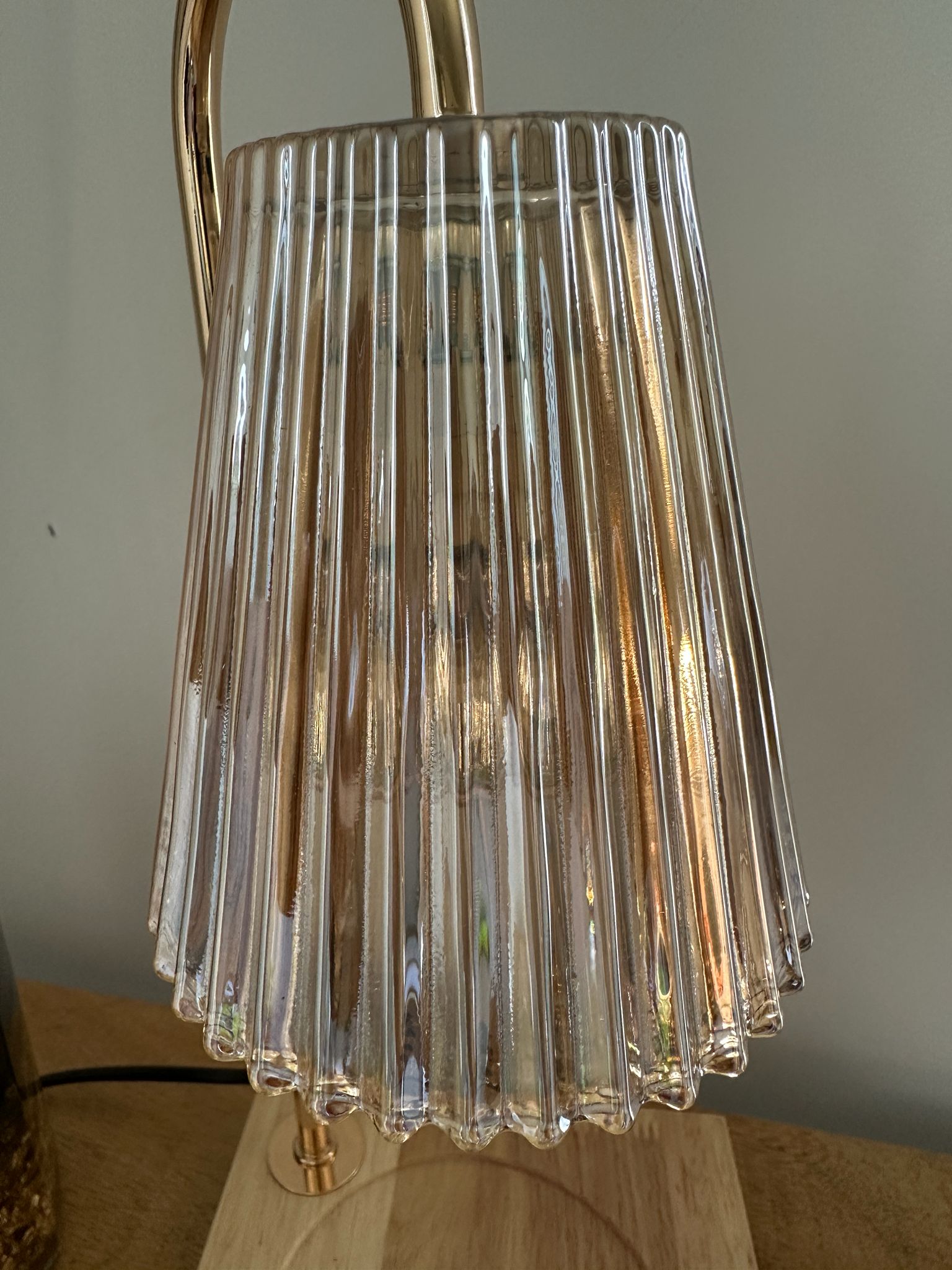 Candle warmer lamp clear fluted glass shade