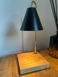 Candle warmer lamp black metal cone shade