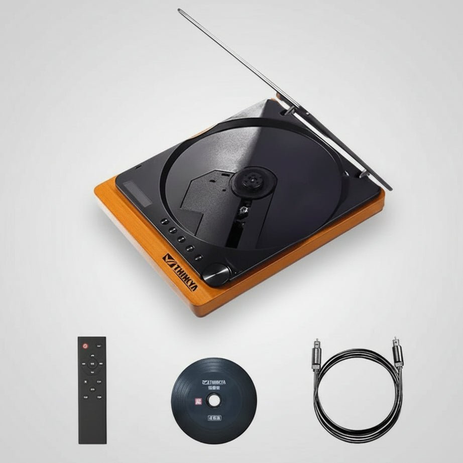 Wooden HiFi CD Player Bluetooth 5.1 SPDIF Optical USB Lossless Retro Desktop Audio No Speaker Remote - Quincelle.co