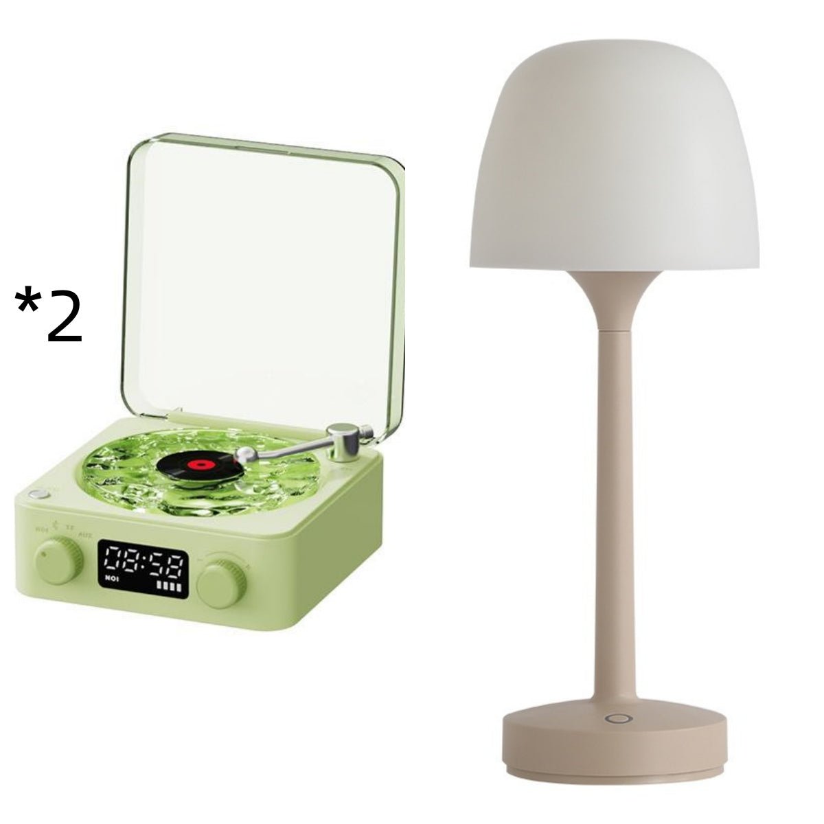 Retro Turntable Bluetooth 5.0 Speaker with RGB Ambient Light and Nature Sounds - Quincelle.co