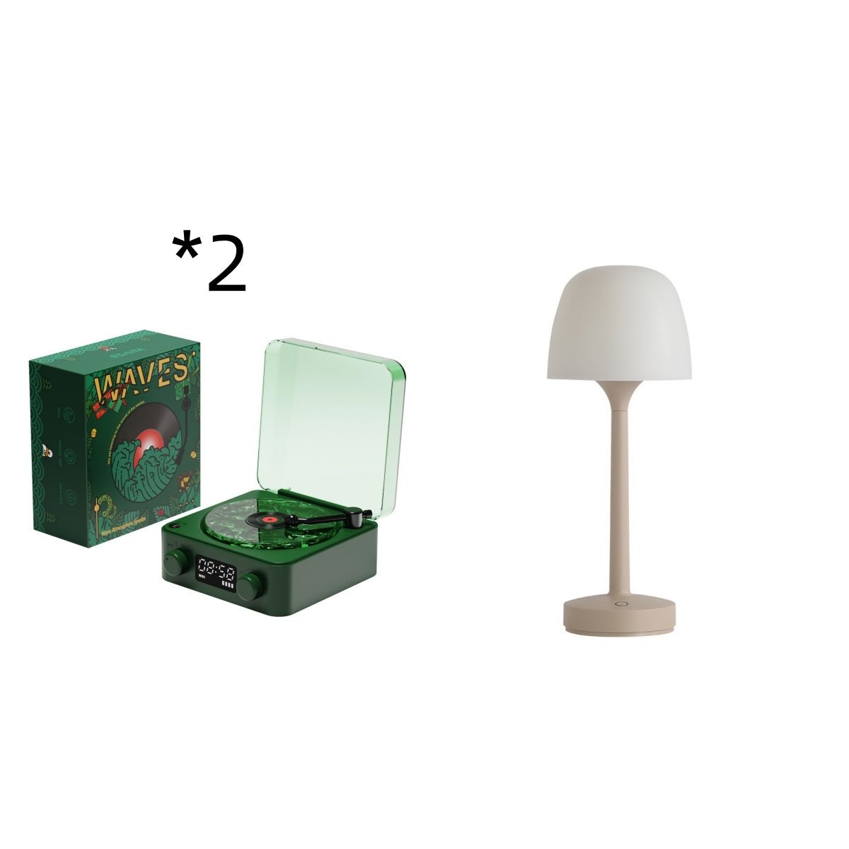 Retro Turntable Bluetooth 5.0 Speaker with RGB Ambient Light and Nature Sounds - Quincelle.co