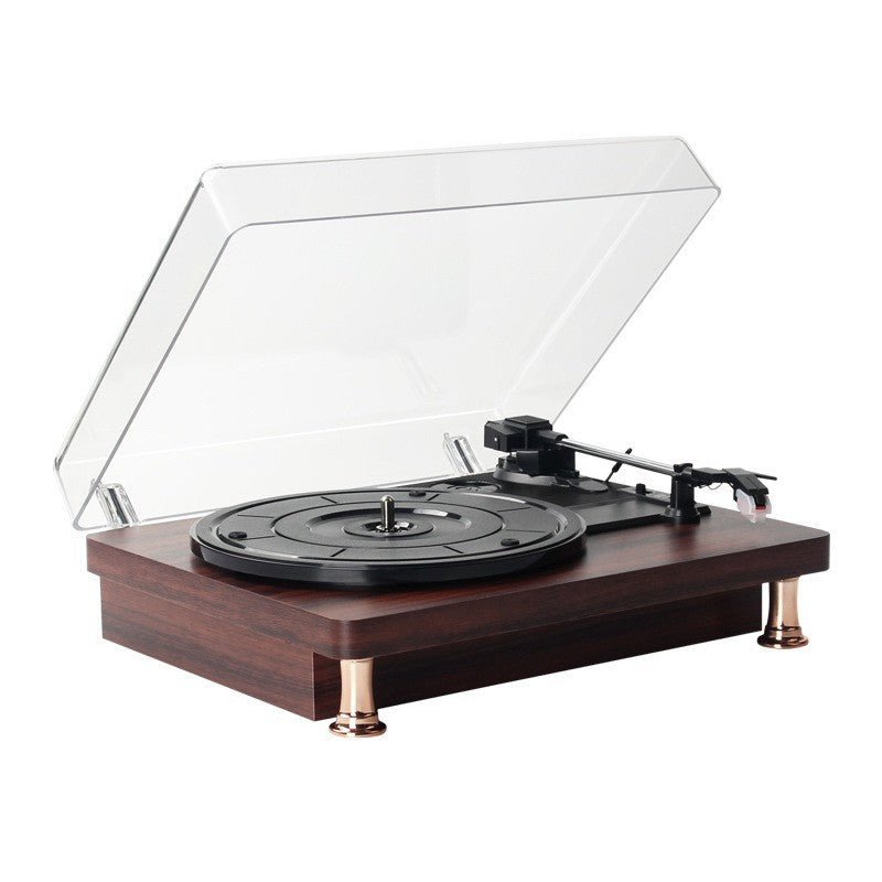 Vinyl Record Player Bluetooth Turntable Built - in Stereo Speakers 3 - Speed Belt Drive Wood - Quincelle.co