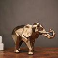 Abstract Geometric Gold Elephant Figurine - Premium Handmade Home Decor ... — Gift Idea