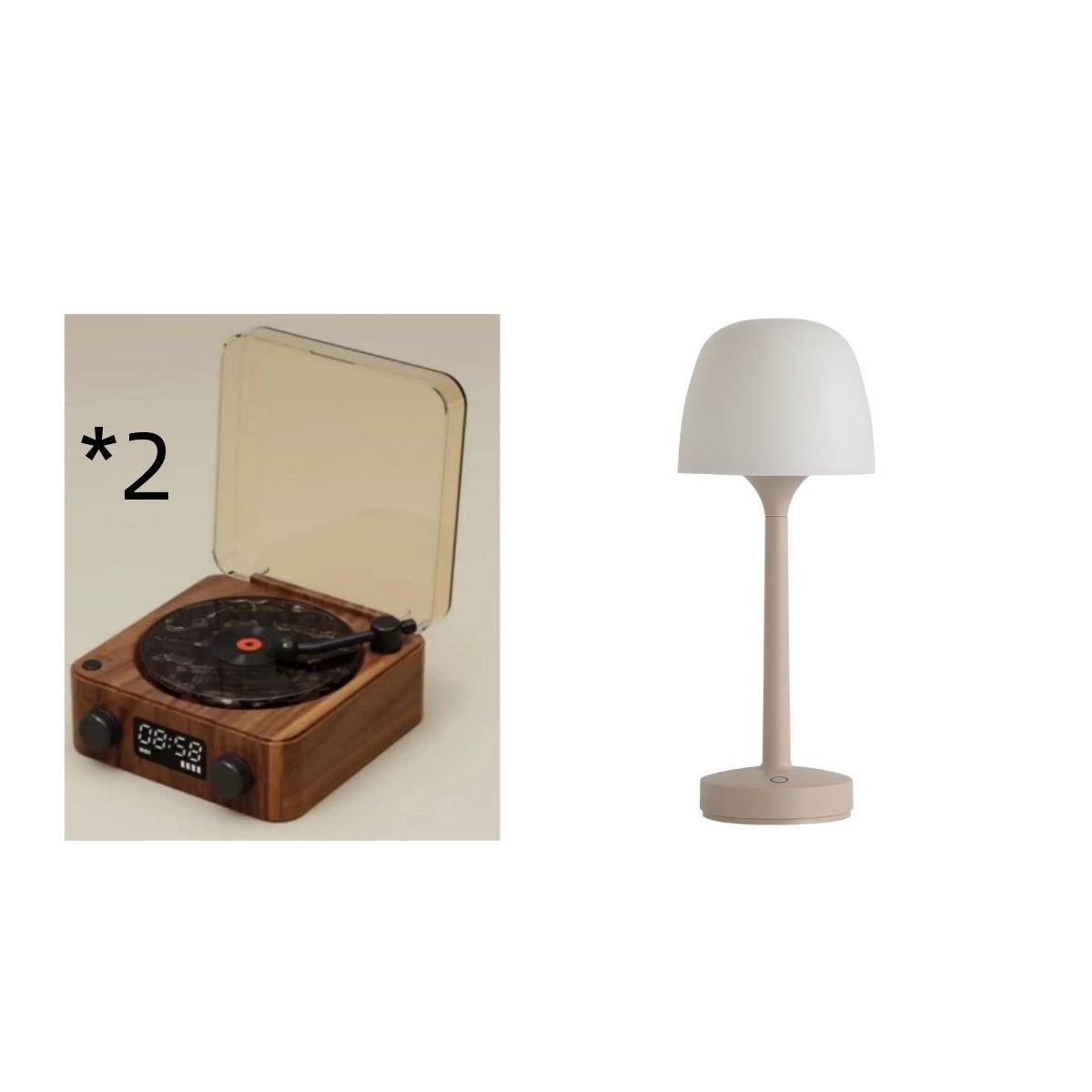 Retro Turntable Bluetooth 5.0 Speaker with RGB Ambient Light and Nature Sounds - Quincelle.co