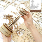 Airplane Control Tower Mechanical Music Box | 3D Wooden Puzzle DIY Building Kit - Quincelle.co