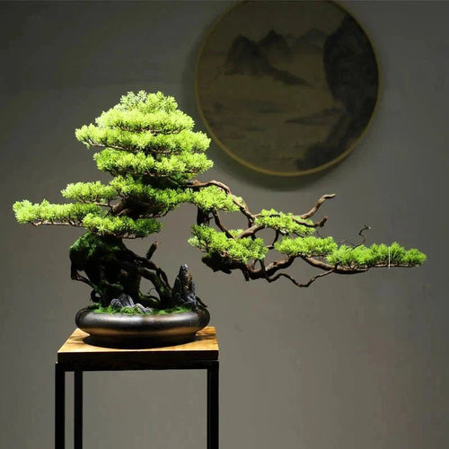 Artificial Bonsai Tree - Premium Immortal Welcoming Pine Home Decor — Gift Idea