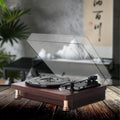 Vinyl Record Player Bluetooth Turntable Built - in Stereo Speakers 3 - Speed Belt Drive Wood - Quincelle.co