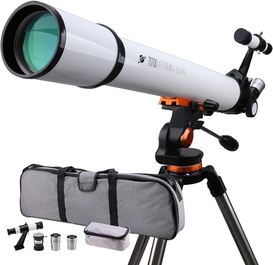 Beginner Refractor Telescope 70mm Aperture 700mm, Astronomy Telescope Adults Kids with Phone Adapter Tripod - Quincelle.co