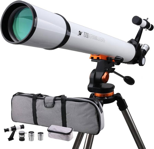 Beginner Refractor Telescope 70mm Aperture 700mm, Astronomy Telescope Adults Kids with Phone Adapter Tripod - Quincelle.co