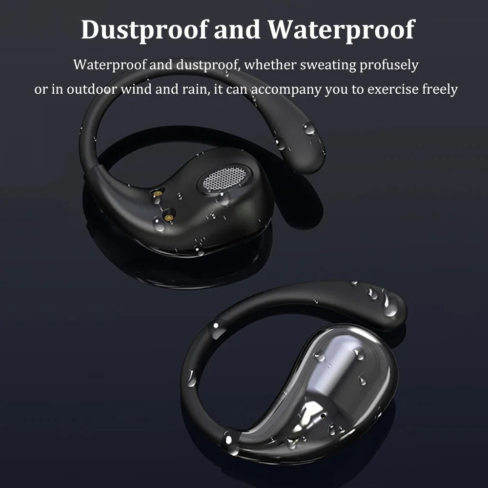 Ear Hook TWS Wireless Earbuds HiFi Stereo Waterproof Headphones LED Display — View 3