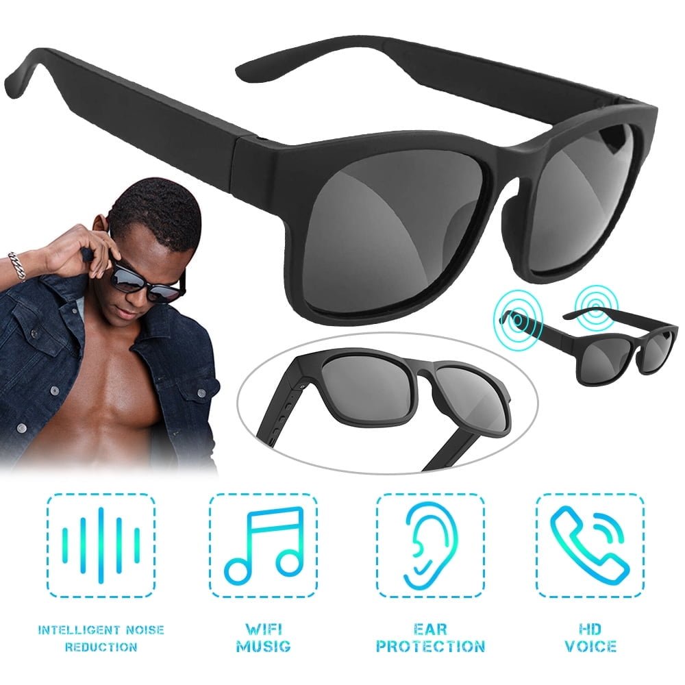Bone Conduction Smart Audio Sunglasses Bluetooth 5.3, Open - Ear Wireless Headphones UV400 IPX6 Waterproof - Quincelle.co