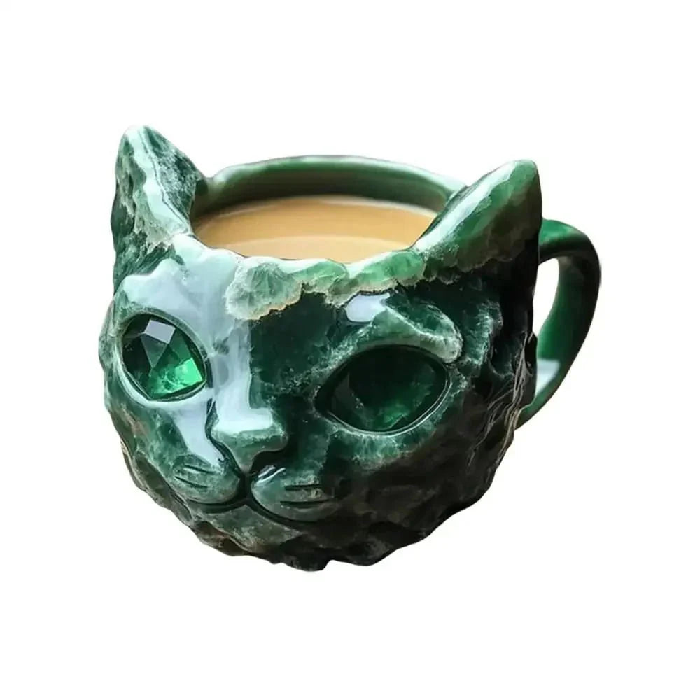 Cat Mineral Crystal Coffee Mug - Best Handmade Ceramic Cup | Perfect Gif... — View 8
