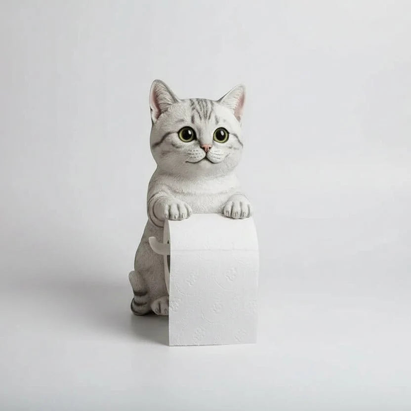 Cat Toilet Paper Holder: Cute Wall-Mounted Roll Rack for Dorm, Home & RV... — View 6
