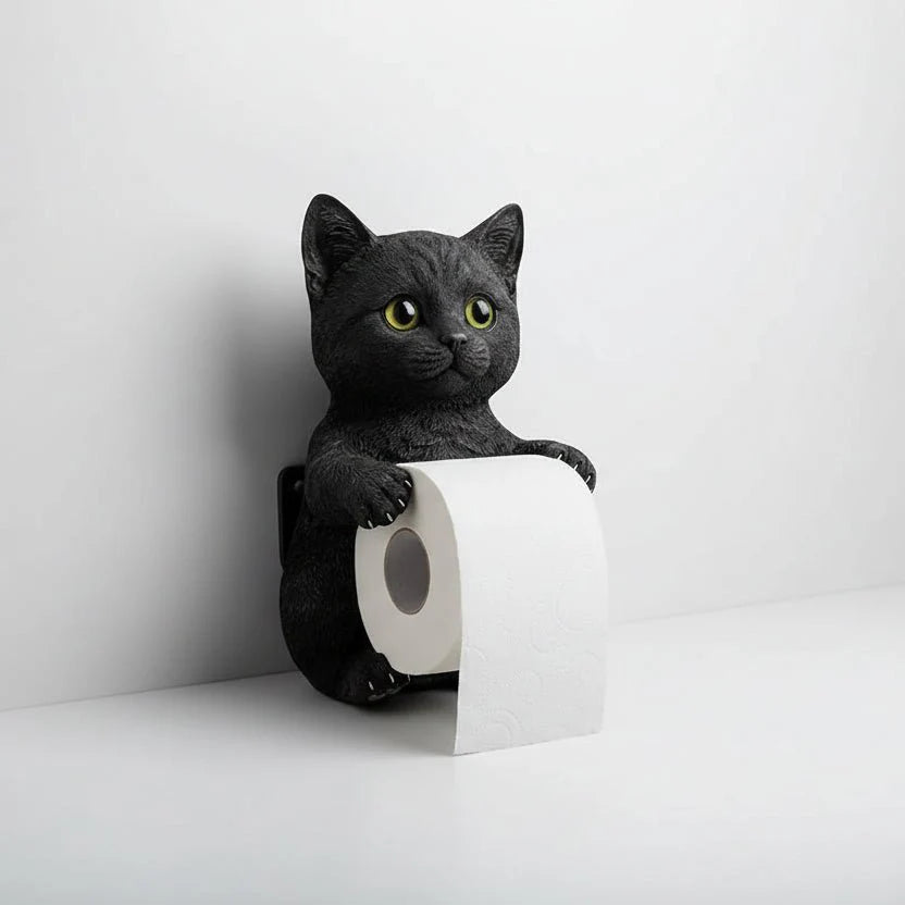 Cat Toilet Paper Holder: Cute Wall-Mounted Roll Rack for Dorm, Home & RV... — View 7