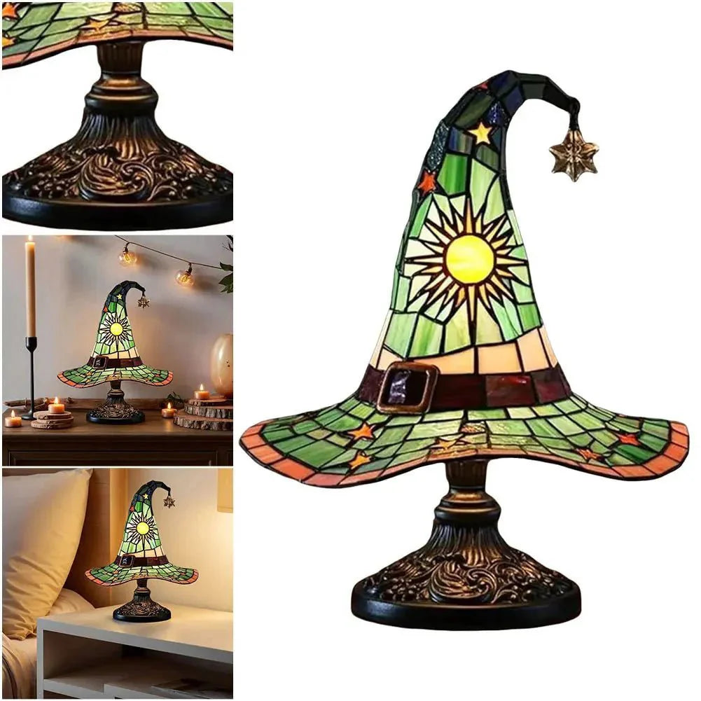 Creative Stained Glass Witch Hat Lamp — Gift Idea