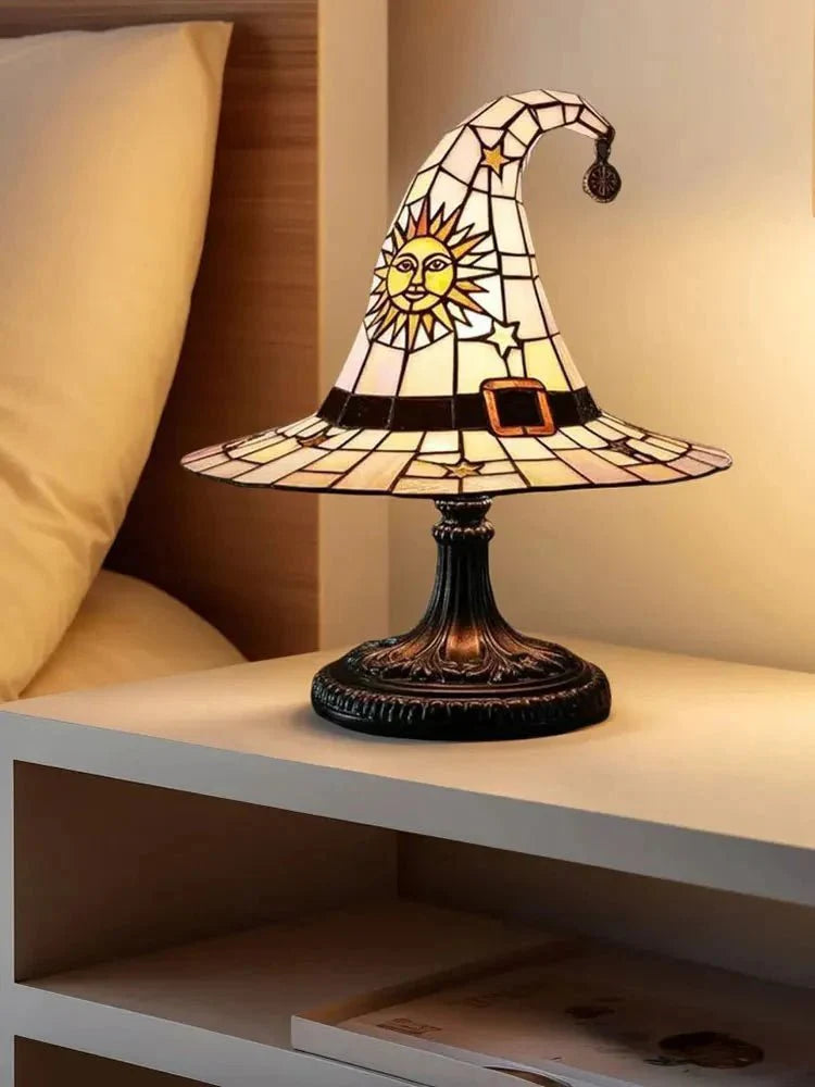 Creative Stained Glass Witch Hat Lamp — View 4
