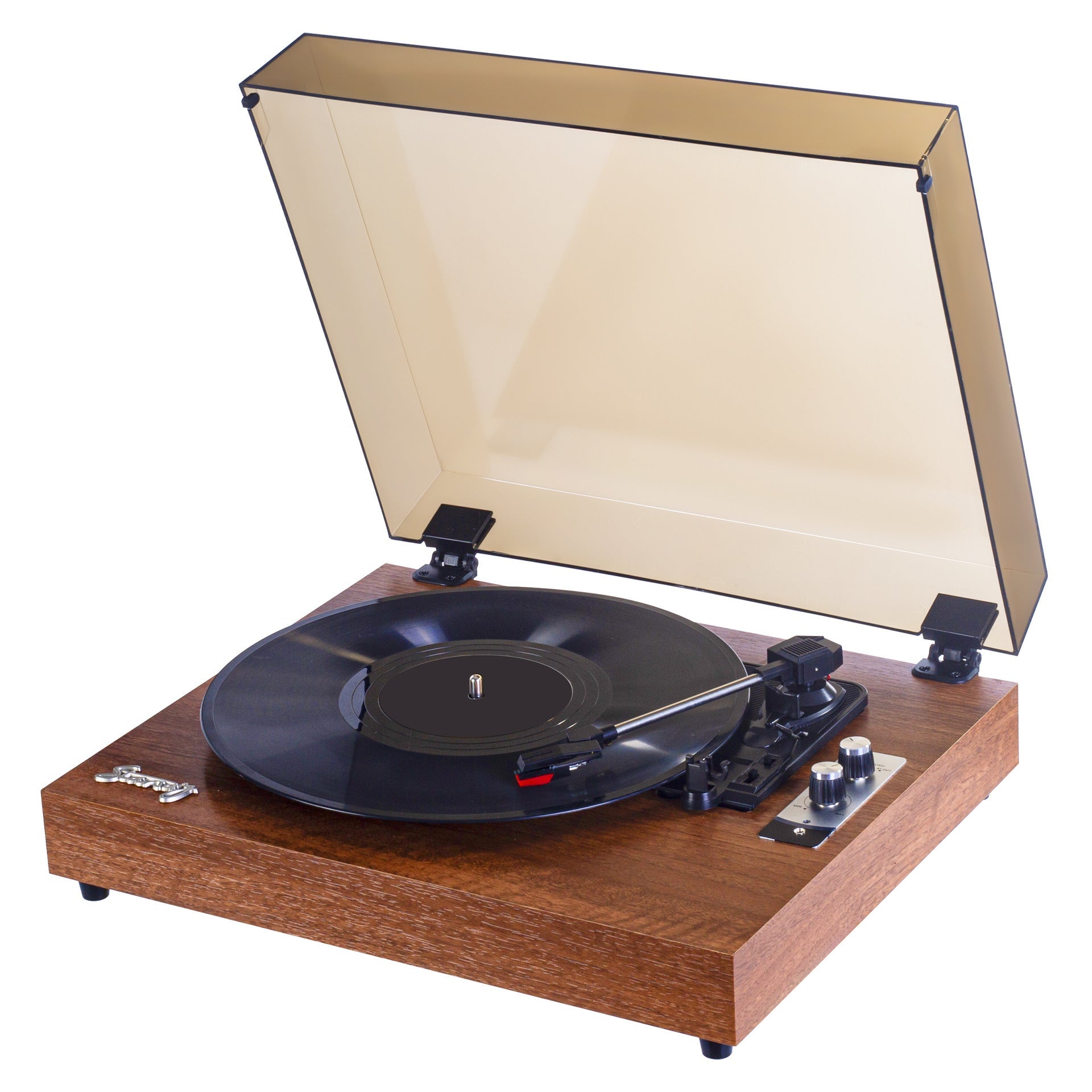 Retro Bluetooth Vinyl Record Player Built - in Speakers Walnut Wood Belt Drive Turntable - Quincelle.co