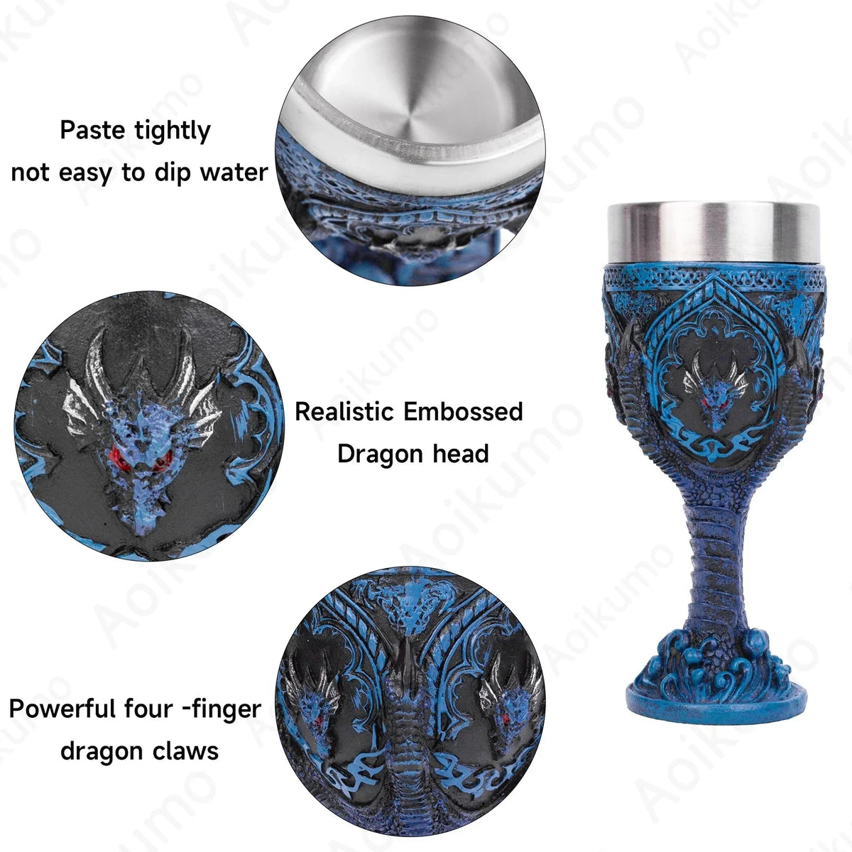 Quincelle Gothic Wine Goblet — View 3