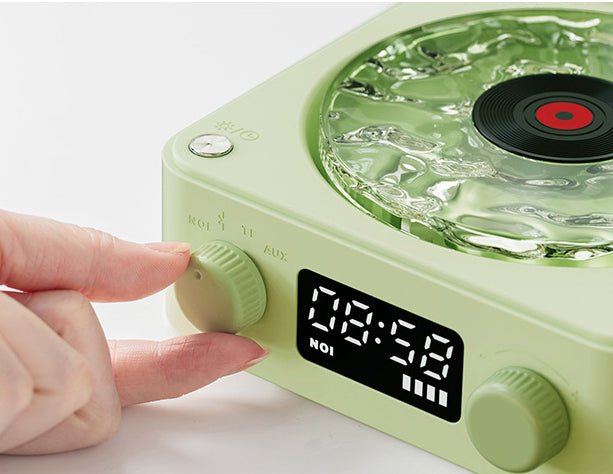 Retro Turntable Bluetooth 5.0 Speaker with RGB Ambient Light and Nature Sounds - Quincelle.co