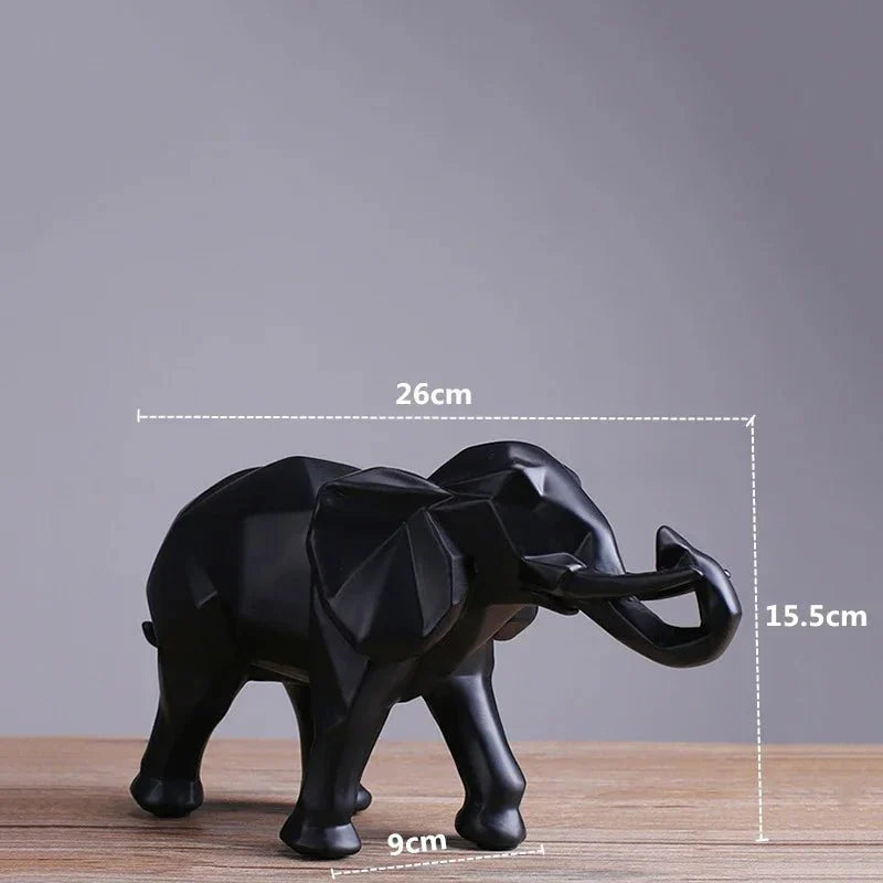 Elephant Statue Geometric Sculpture Abstract Animal Home Office Desk Dec... — View 2