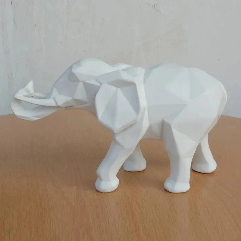 Elephant Statue Geometric Sculpture Abstract Animal Home Office Desk Dec... — View 5