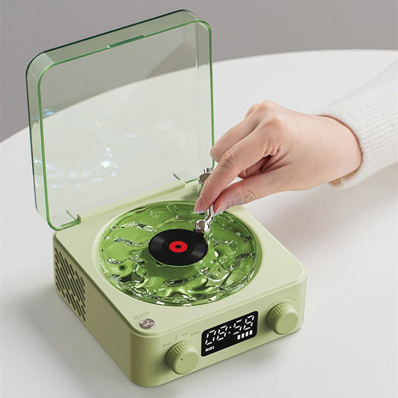 Retro Turntable Bluetooth 5.0 Speaker with RGB Ambient Light and Nature Sounds - Quincelle.co