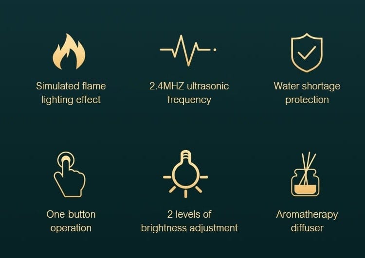 Quincelle - Flaming Effect Humidifier & Ultrasonic Cool Mist Aroma Diff... — View 7