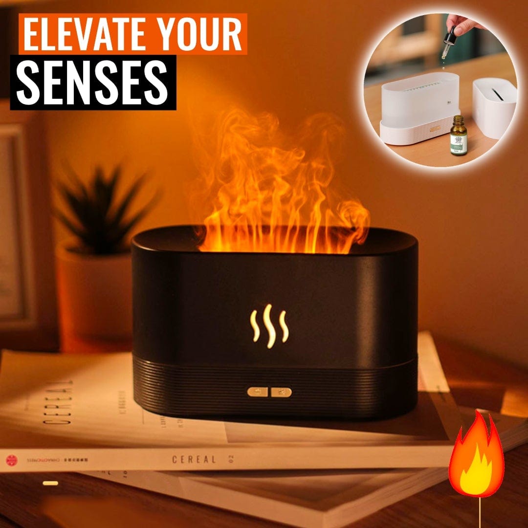 Quincelle - Flaming Effect Humidifier & Ultrasonic Cool Mist Aroma Diff... — Gift Idea