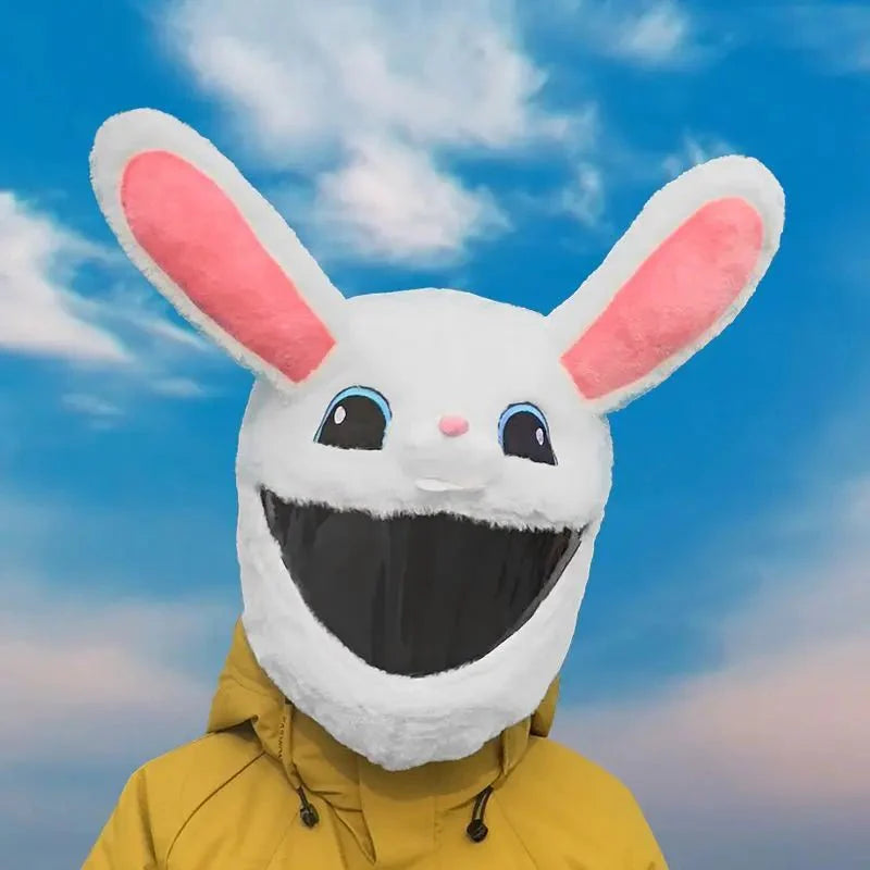 Fluffy Cartoon Motorcycle Helmet Cover Plush Set - Personalized Helmets Accessories - Quincelle.co