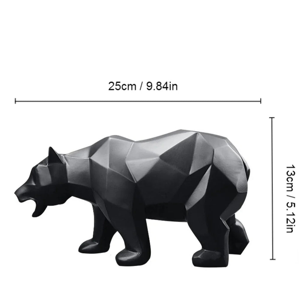 Geometric Bear Statue Resin Nordic Animal Sculpture Modern Home Office D... — View 6