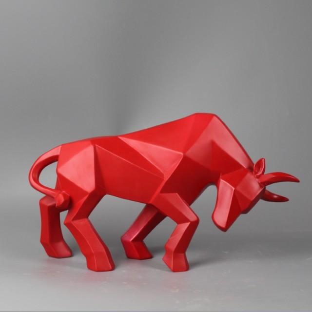Geometric Bull Figurine Modern Abstract Bull Sculpture Home Office Desk ... — View 7